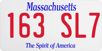 MA license plate 163SL7