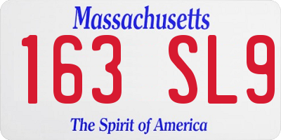 MA license plate 163SL9