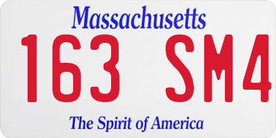 MA license plate 163SM4
