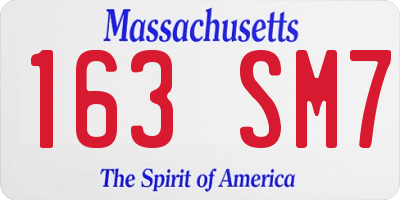 MA license plate 163SM7
