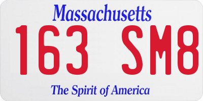 MA license plate 163SM8