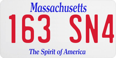 MA license plate 163SN4