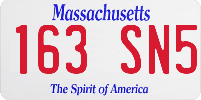 MA license plate 163SN5