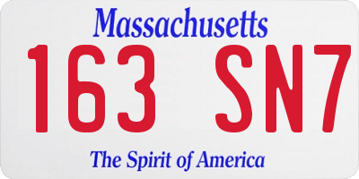 MA license plate 163SN7