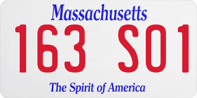MA license plate 163SO1