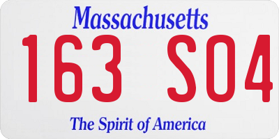 MA license plate 163SO4