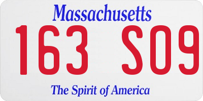 MA license plate 163SO9