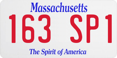MA license plate 163SP1