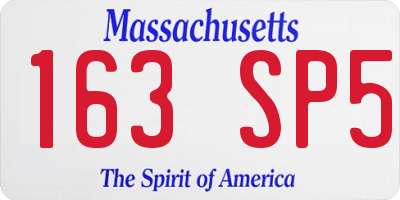 MA license plate 163SP5