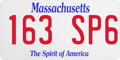 MA license plate 163SP6