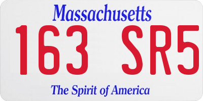MA license plate 163SR5