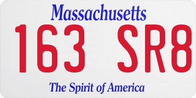 MA license plate 163SR8