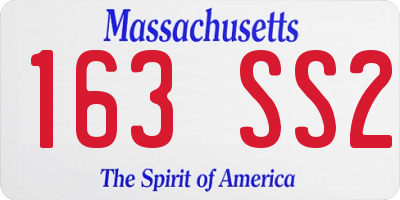 MA license plate 163SS2
