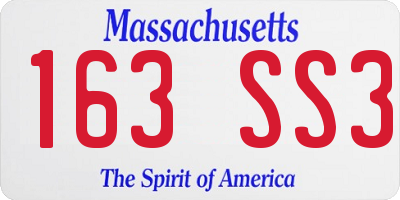 MA license plate 163SS3
