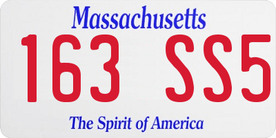MA license plate 163SS5