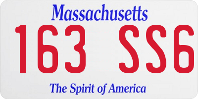 MA license plate 163SS6