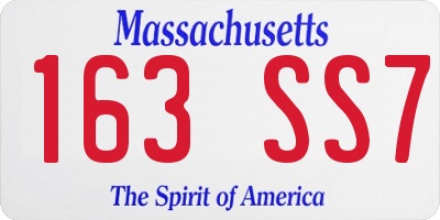 MA license plate 163SS7