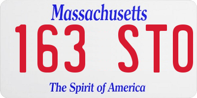 MA license plate 163ST0