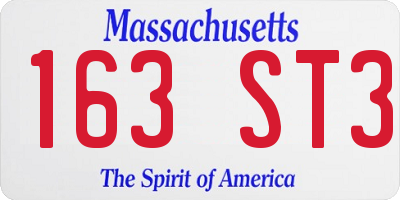 MA license plate 163ST3