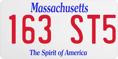 MA license plate 163ST5