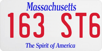 MA license plate 163ST6