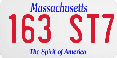 MA license plate 163ST7
