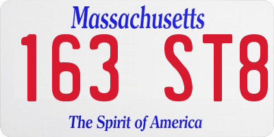 MA license plate 163ST8