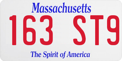 MA license plate 163ST9