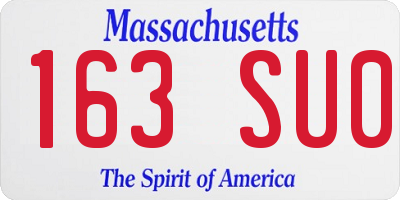 MA license plate 163SU0