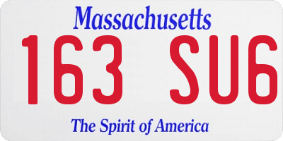 MA license plate 163SU6