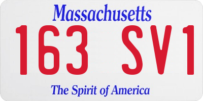 MA license plate 163SV1