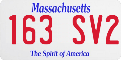 MA license plate 163SV2