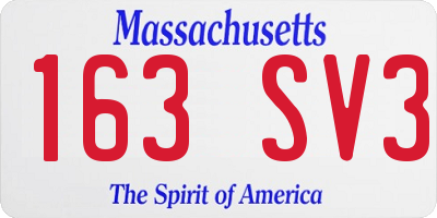 MA license plate 163SV3
