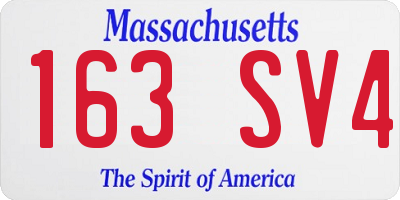 MA license plate 163SV4