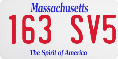 MA license plate 163SV5