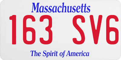 MA license plate 163SV6