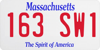 MA license plate 163SW1