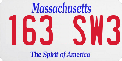 MA license plate 163SW3