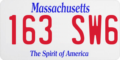 MA license plate 163SW6