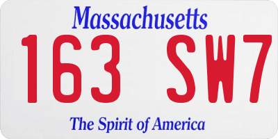 MA license plate 163SW7