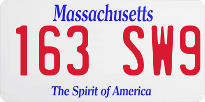 MA license plate 163SW9