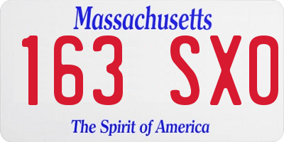 MA license plate 163SX0