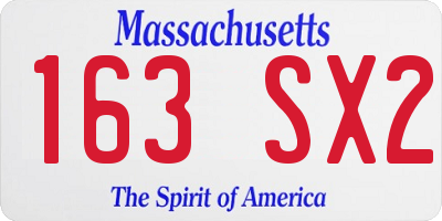 MA license plate 163SX2