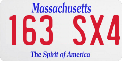 MA license plate 163SX4
