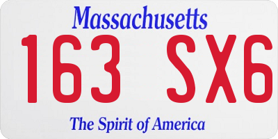 MA license plate 163SX6