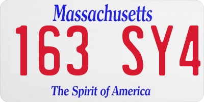 MA license plate 163SY4