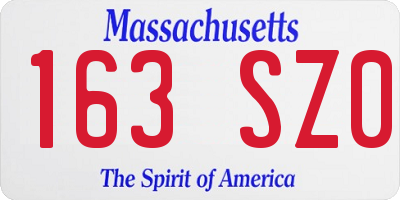 MA license plate 163SZ0