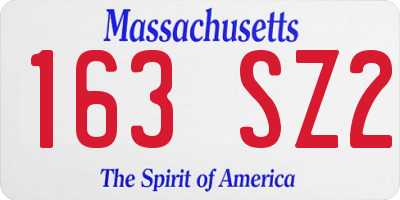 MA license plate 163SZ2