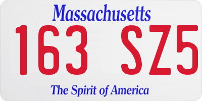 MA license plate 163SZ5