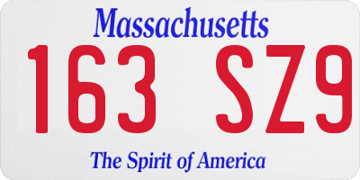 MA license plate 163SZ9